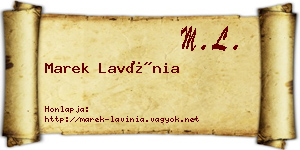 Marek Lavínia névjegykártya